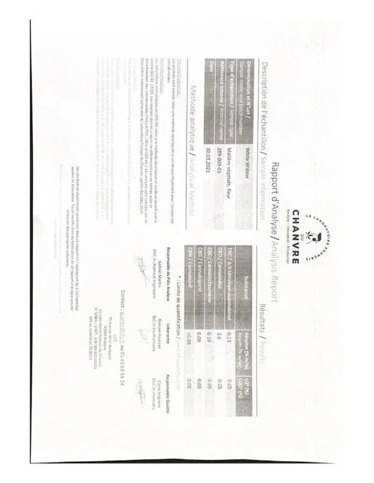 White Widow : à partir de 5€ le gramme