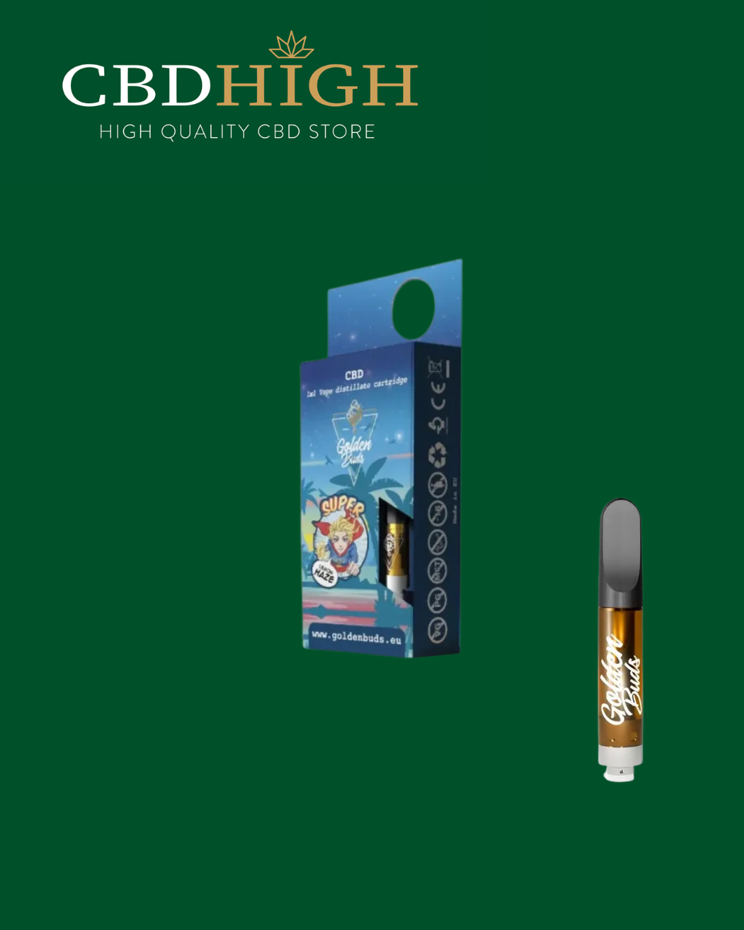 Cartouche CBD Golden Buds Super Lemon Haze 60%