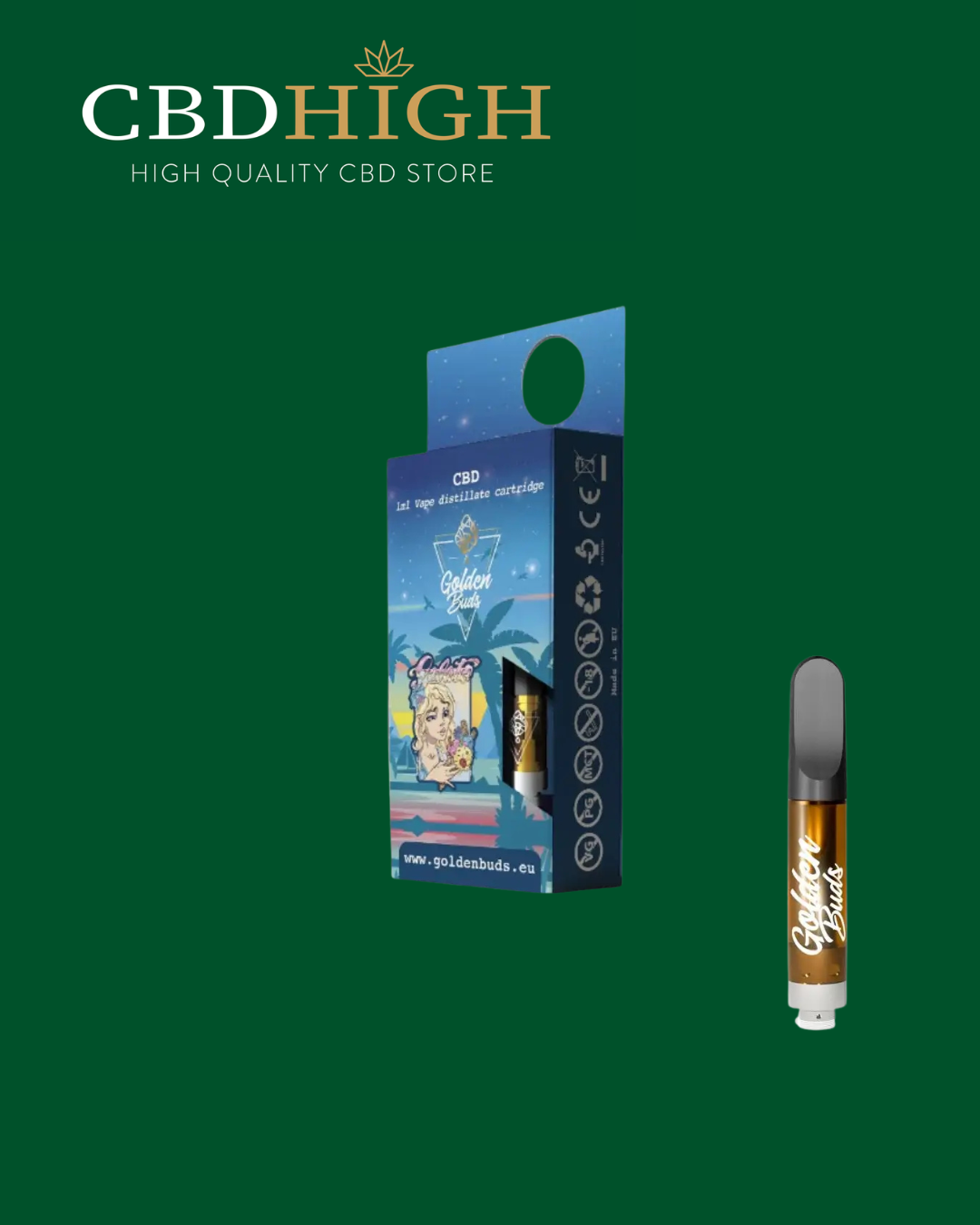 Cartouche CBD Golden Buds Gelato 60%