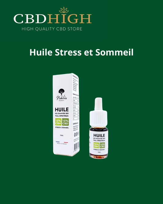 Huile Stress et Sommeil 15%CBD + 15%CBN